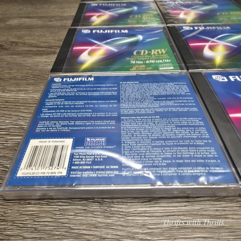 Fujifilm CD-RW 74 Min 650MB Rewritable Compact Disk - Lot Of 14 - New CD-RW's
